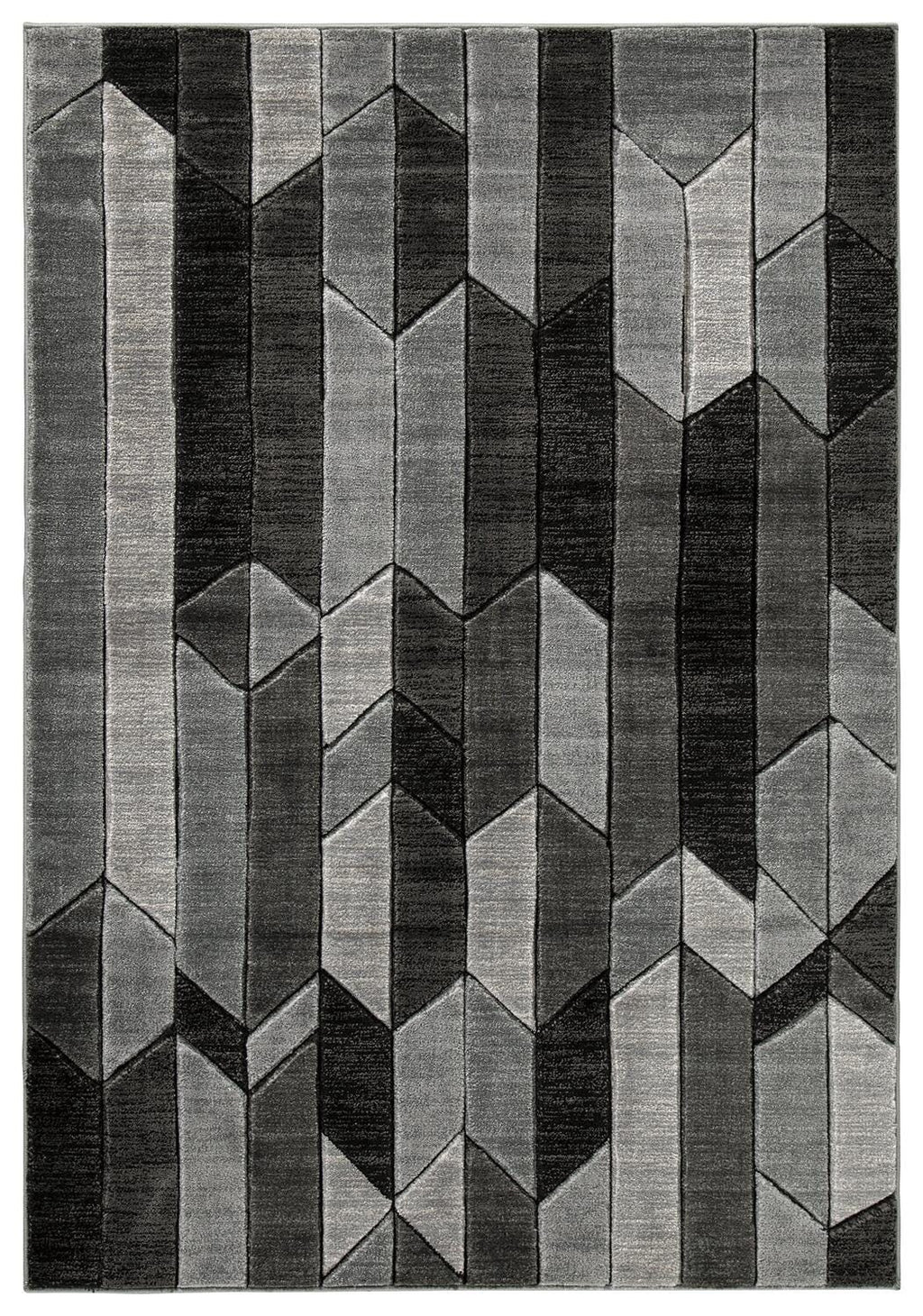 Chayse 5' x 6'7" Rug in Black/Gray, alternate view 2