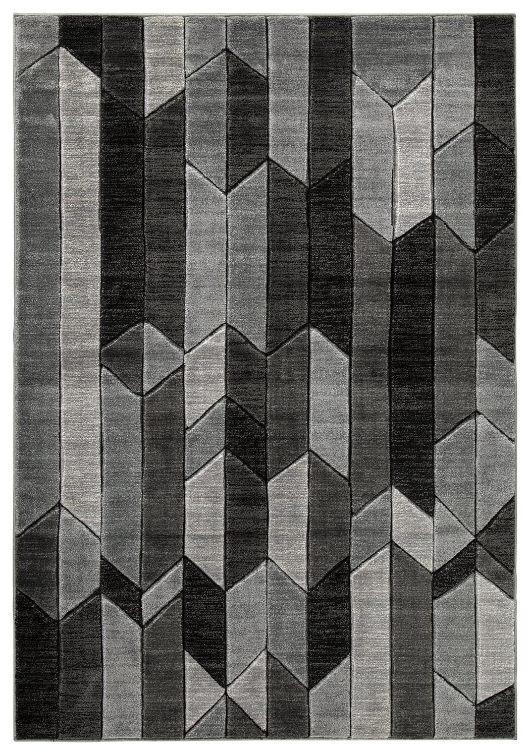 Chayse 5' x 6'7" Rug in Black/Gray, alternate view 2