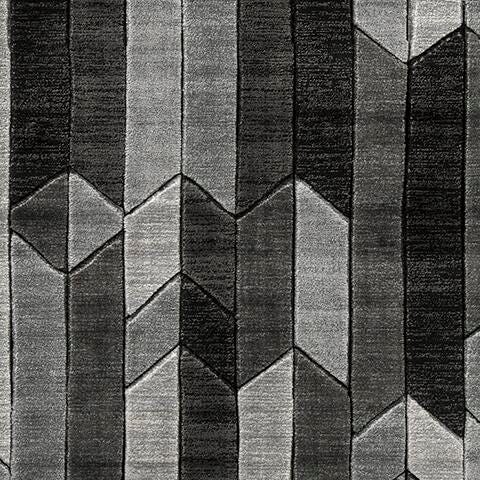 Chayse 5' x 6'7" Rug in Black/Gray, fabric swatch
