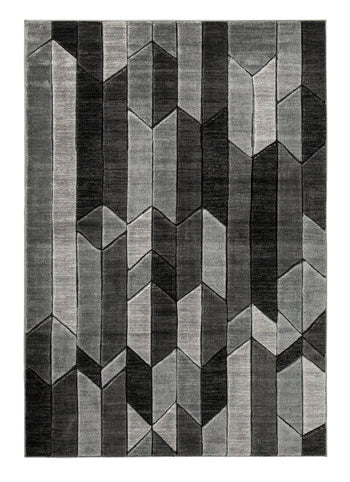 Chayse 6'6" x 9'6" Rug in Black/Gray