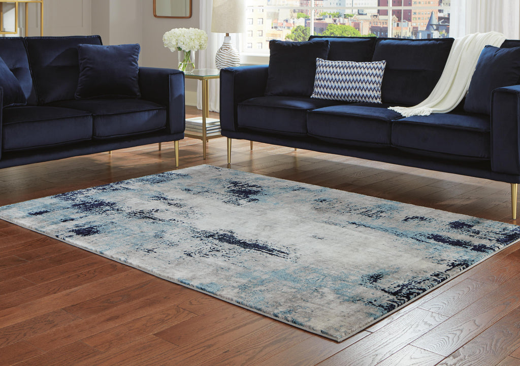 Leonelle 5'3" x 7'3" Rug in Cream/Blue/Gray, alternate view 3