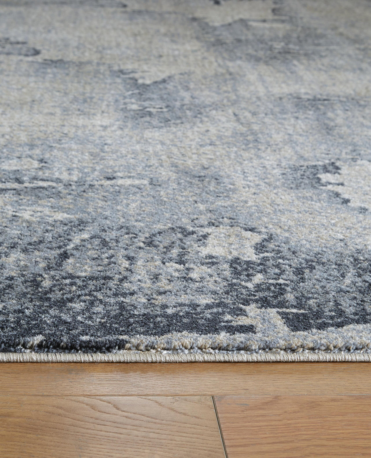 Langrich 5'3" x 7'3" Rug in Blue/Gray/Cream, detail view