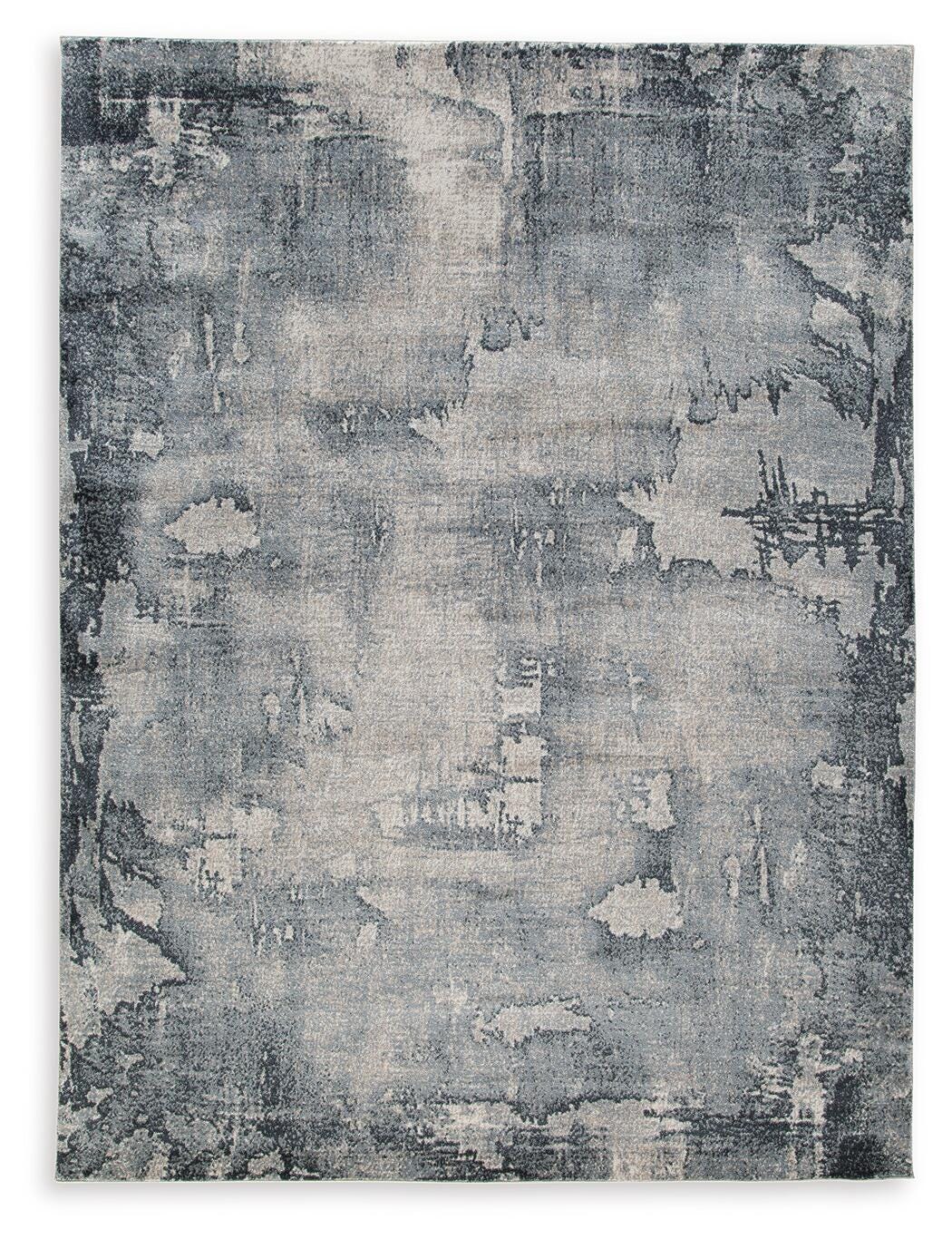Langrich 5'3" x 7'3" Rug in Blue/Gray/Cream, alternate view 2