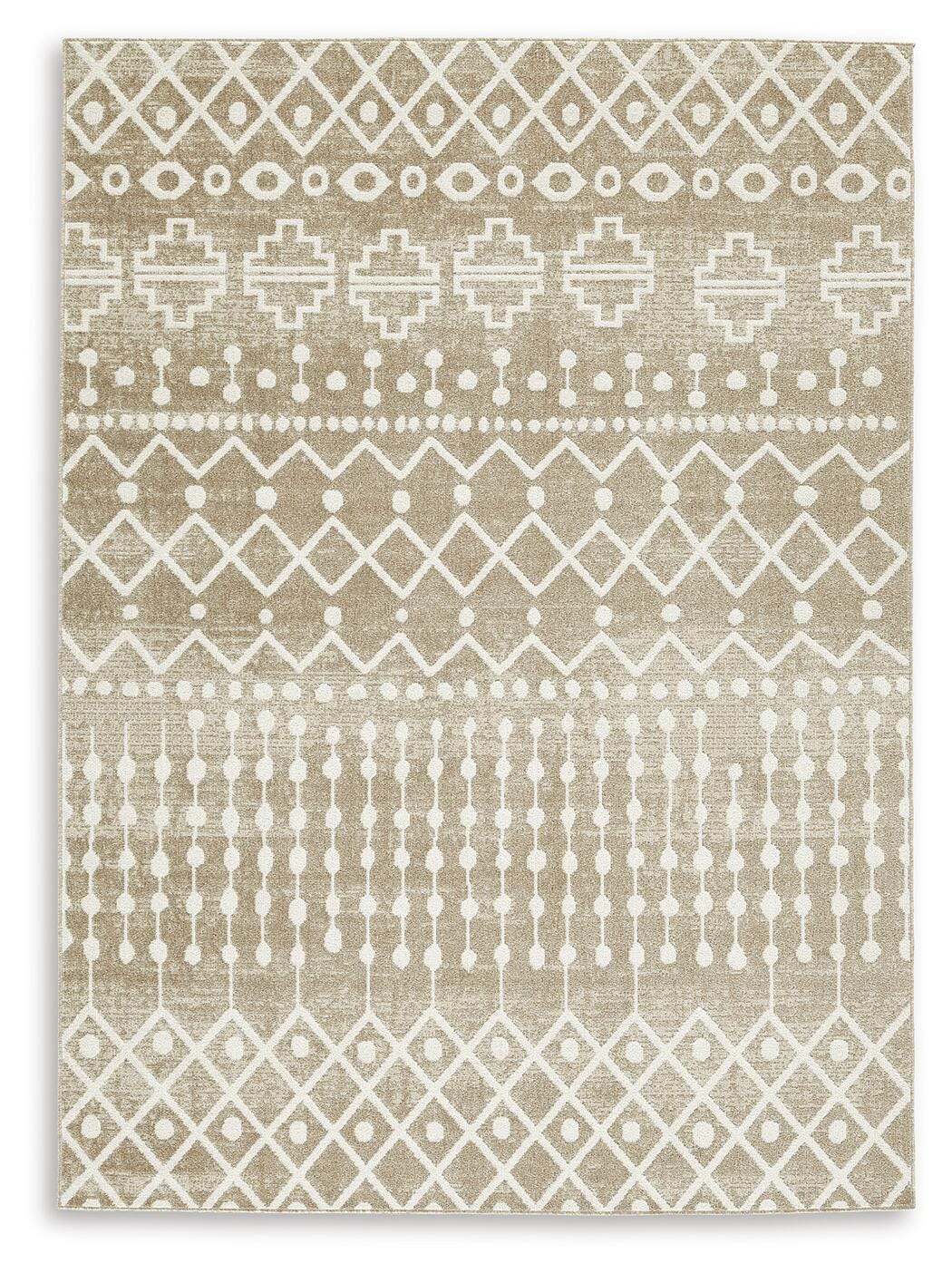 Bunchly 4'11" x 7'2" Washable Rug in Tan/Brown/Cream, alternate view 2