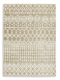 Bunchly 4'11" x 7'2" Washable Rug in Tan/Brown/Cream