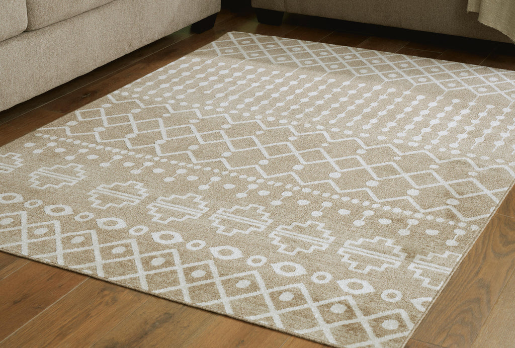 Bunchly 4'11" x 7'2" Washable Rug in Tan/Brown/Cream, alternate view 3
