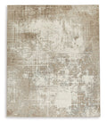 Grifflain 7'10" x 10'3" Washable Rug in Tan/Brown/Gray
