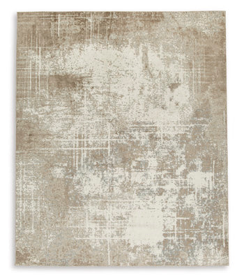 Grifflain 7'10" x 10'3" Washable Rug in Tan/Brown/Gray