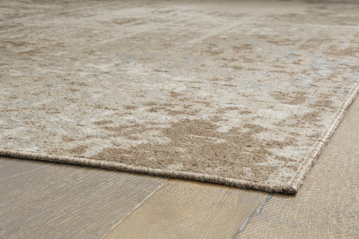 Grifflain 5'1" x 7' Washable Rug in Tan/Brown/Gray, detail view