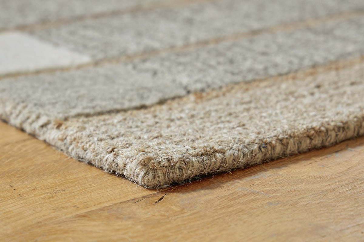 Abbotton 5' x 7' Rug in Taupe/Gray/Caramel, detail view