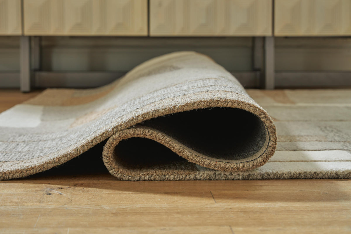 Abbotton 8' x 10' Rug in Taupe/Gray/Caramel, detail view