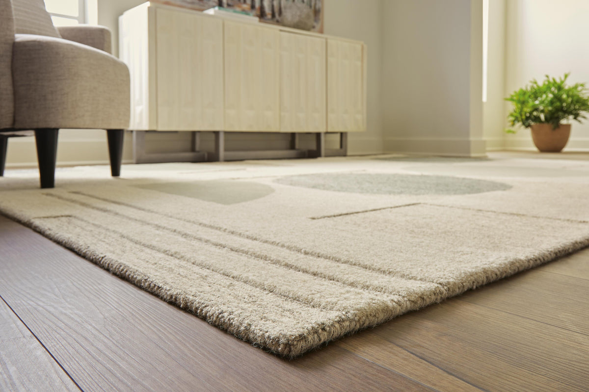 Dallane 8' x 10' Rug in Linen/Blue/Green, detail view