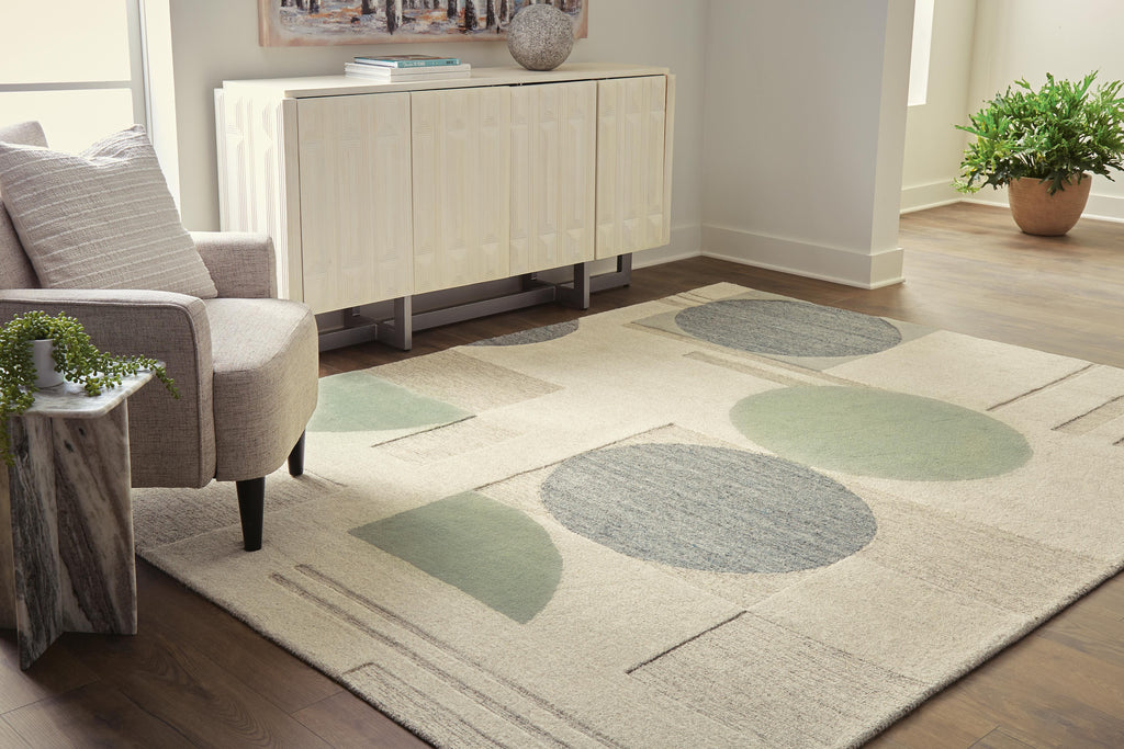 Dallane 8' x 10' Rug in Linen/Blue/Green, alternate view 3