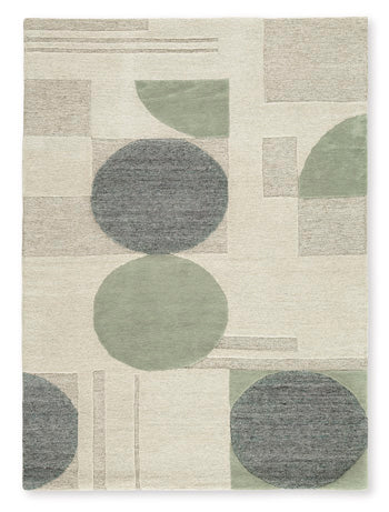 Dallane 5' x 7' Rug in Linen/Blue/Green