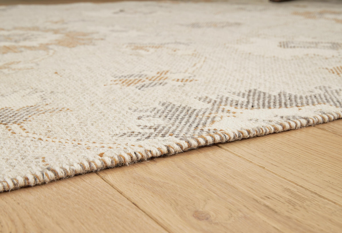 Calkin 5' x 7' Rug in Linen/Gray/Caramel, detail view