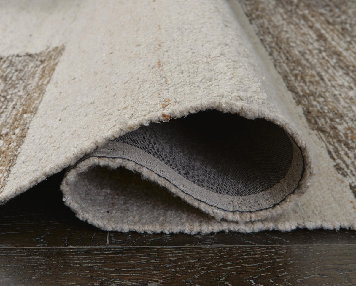 Barus 5' x 7' Rug in Beige/Brown/Gray, detail view