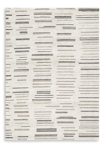 Leesdale 5' x 7' Rug in Ivory/Brown/Black