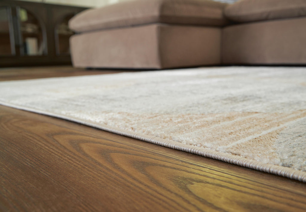 Truward 5' x 7' Rug in Linen/Gray/Caramel, detail view