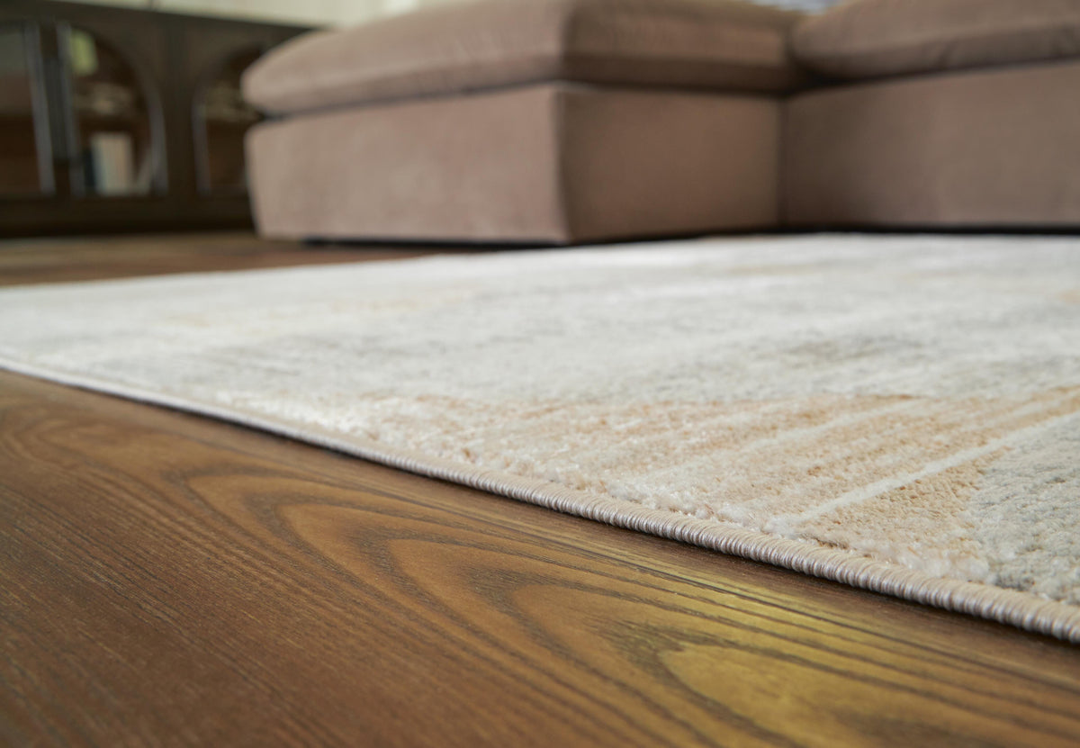 Truward 5' x 7' Rug in Linen/Gray/Caramel, detail view
