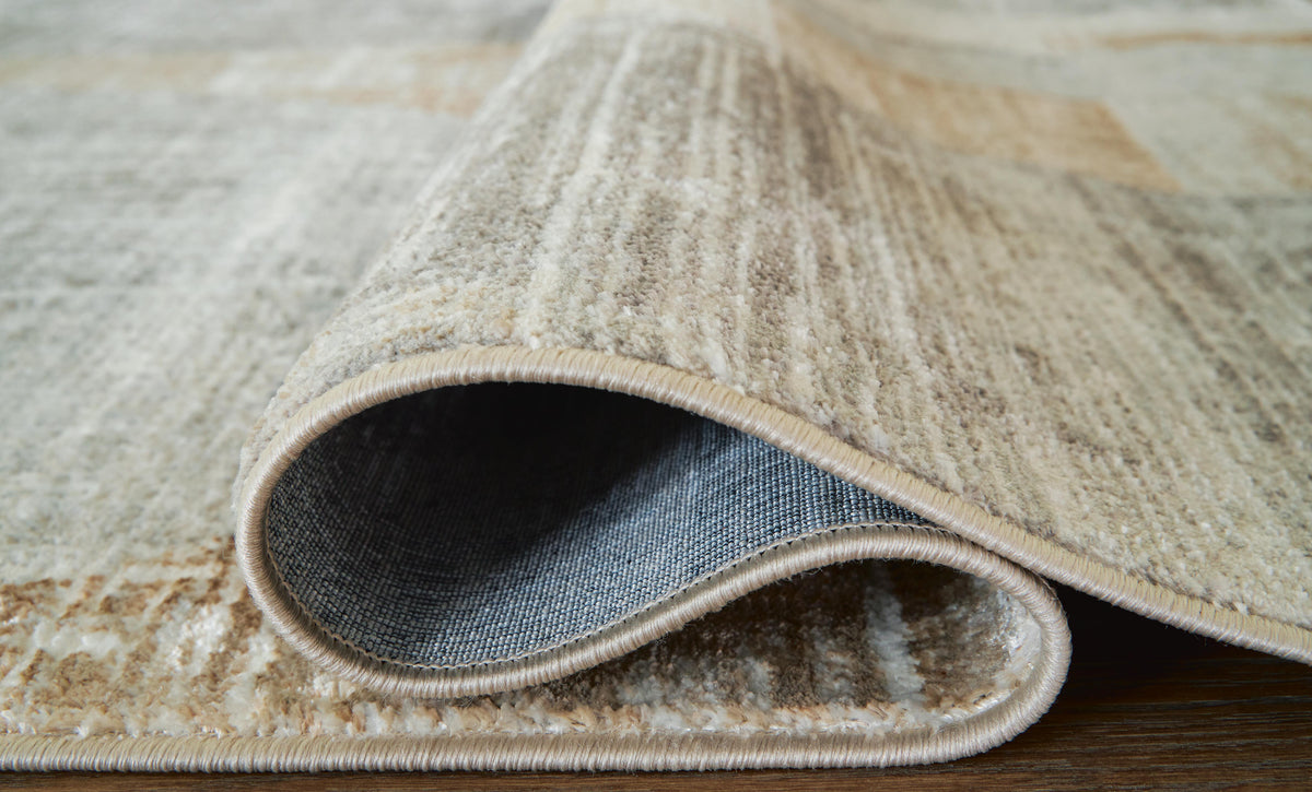Truward 5' x 7' Rug in Linen/Gray/Caramel, detail view