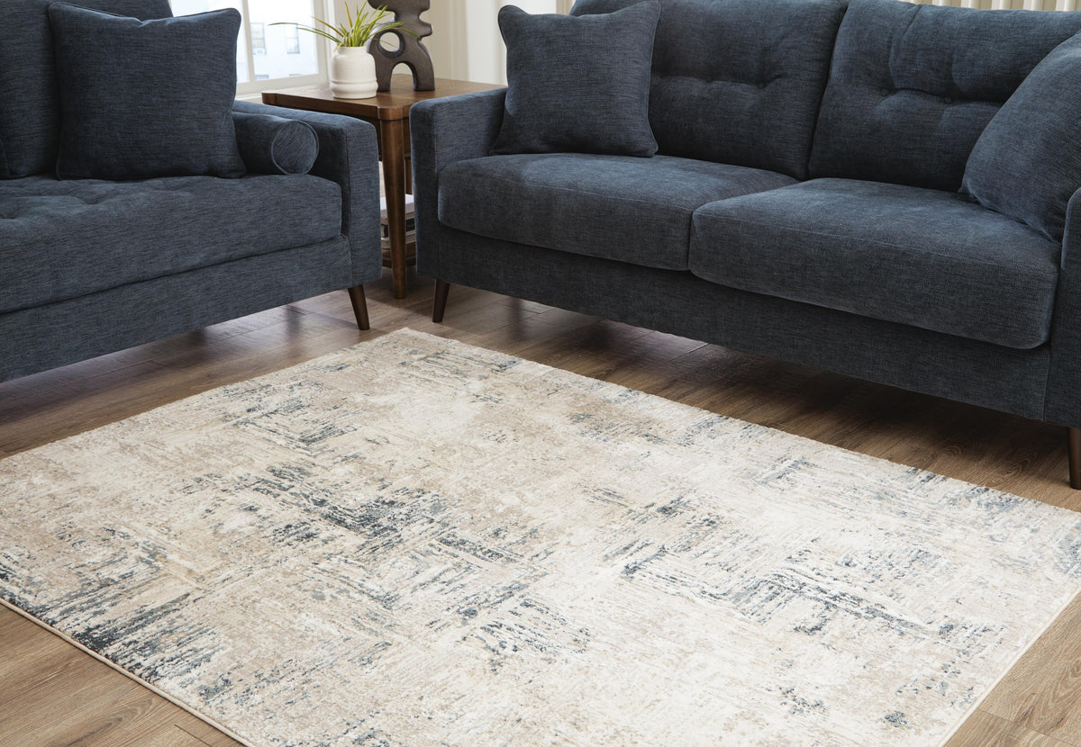Gentor 5' x 7' Rug in Blue/Ivory, alternate view 3