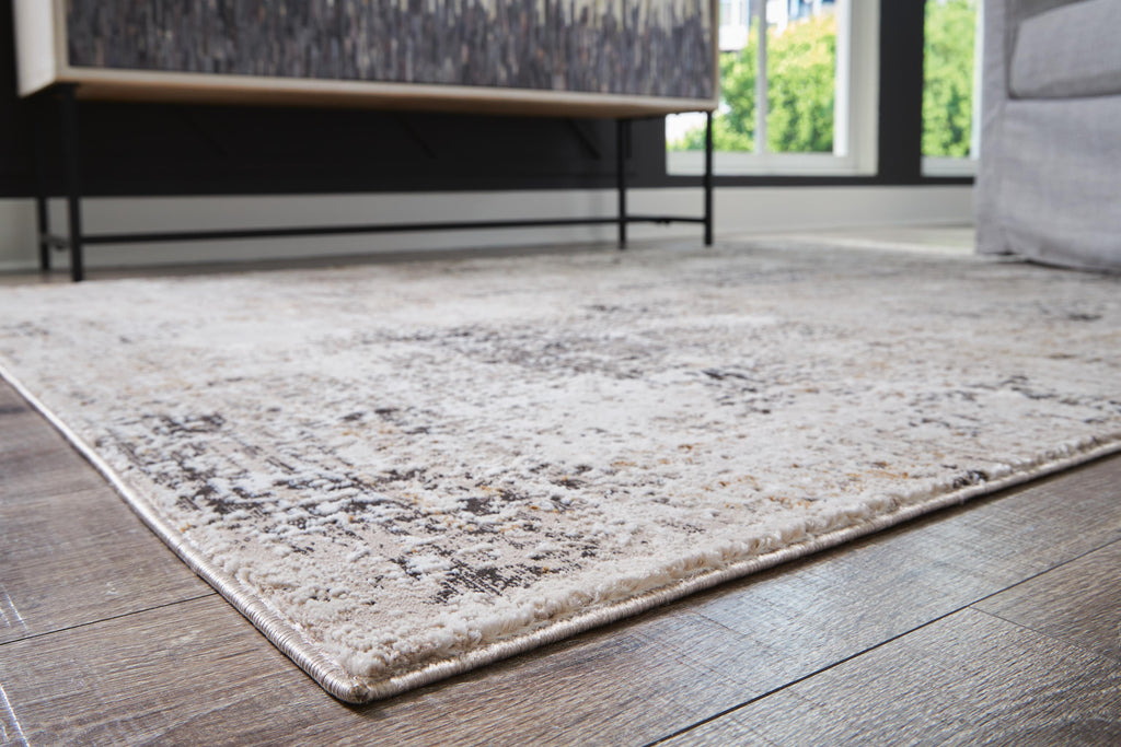 Elaning 5' x 7' Rug in Black/Gray/Cream, detail view