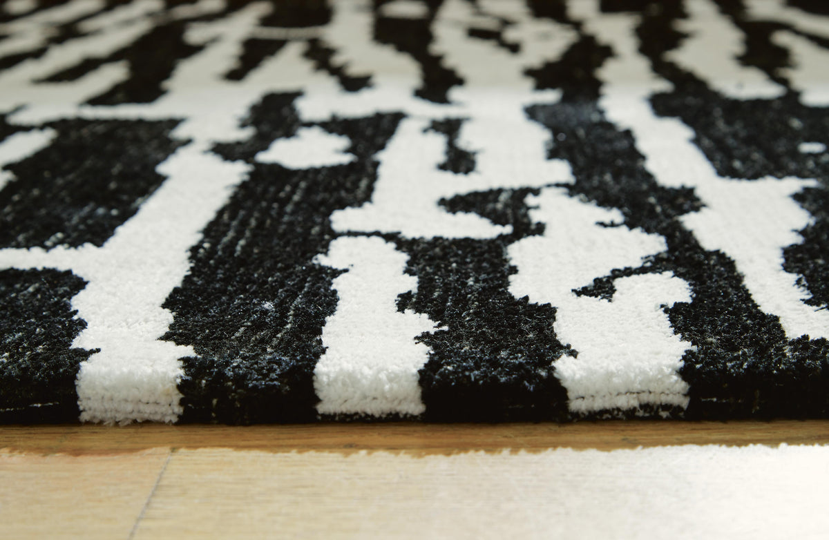 Bramshaw 5' x 7' Rug in Black/Ivory, detail view