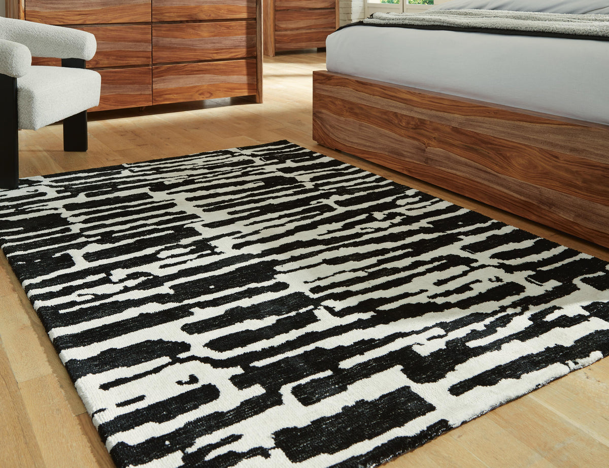 Bramshaw 5' x 7' Rug in Black/Ivory, alternate view 3