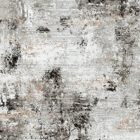 Langwell 8' x 10' Rug in Black/Gray/White, fabric swatch