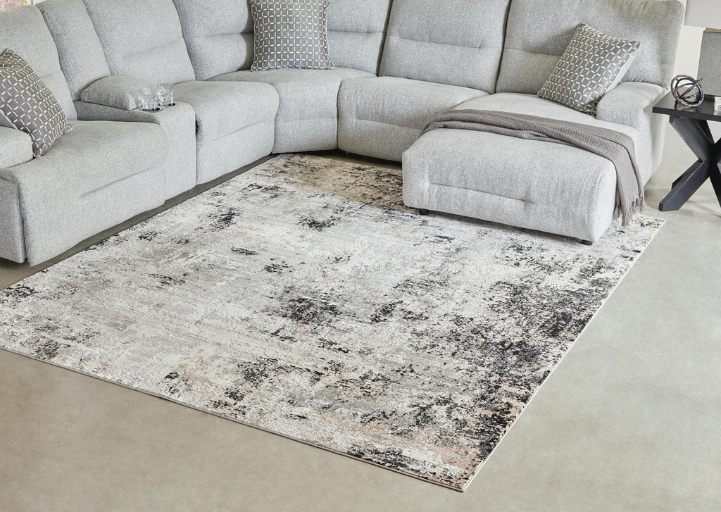 Langwell 8' x 10' Rug in Black/Gray/White