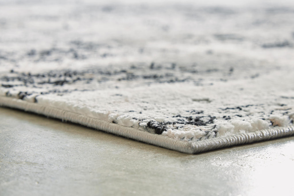 Langwell 5' x 7' Rug in Black/Gray/White, detail view