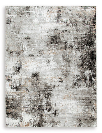 Langwell 5' x 7' Rug in Black/Gray/White