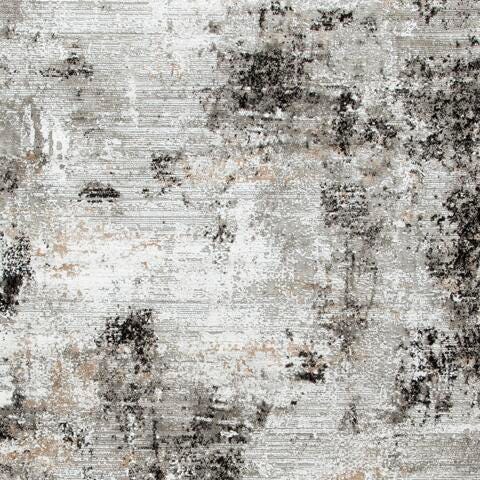 Langwell 5' x 7' Rug in Black/Gray/White, fabric swatch