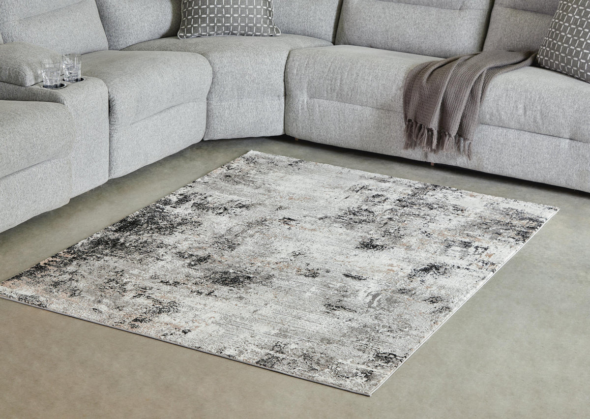 Langwell 5' x 7' Rug in Black/Gray/White, alternate view 3