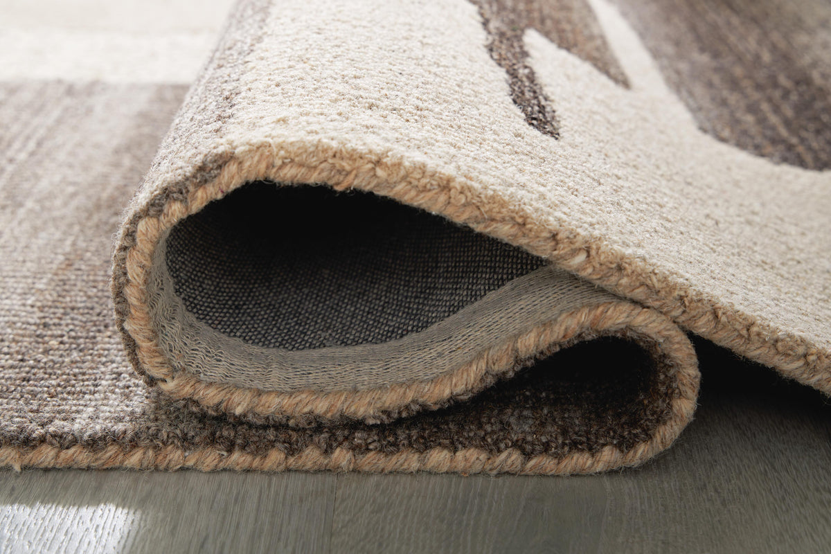 Kencher 5' x 7' Rug in Beige/Brown, detail view