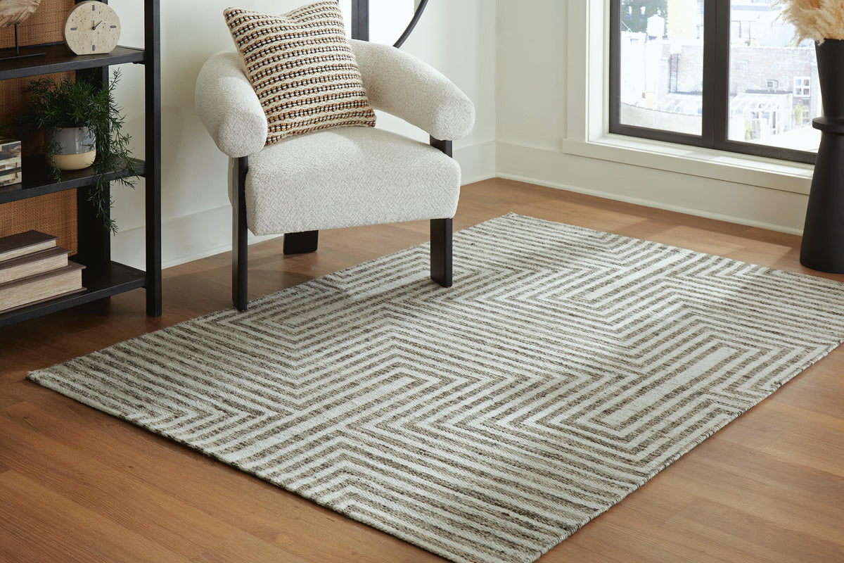 Jossen 5' x 7' Rug in Ivory/Gray, alternate view 3
