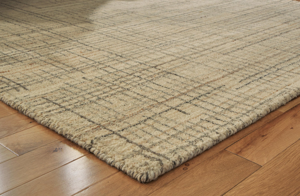 Janston 5' x 7' Rug in Ivory/Gray/Tan, detail view