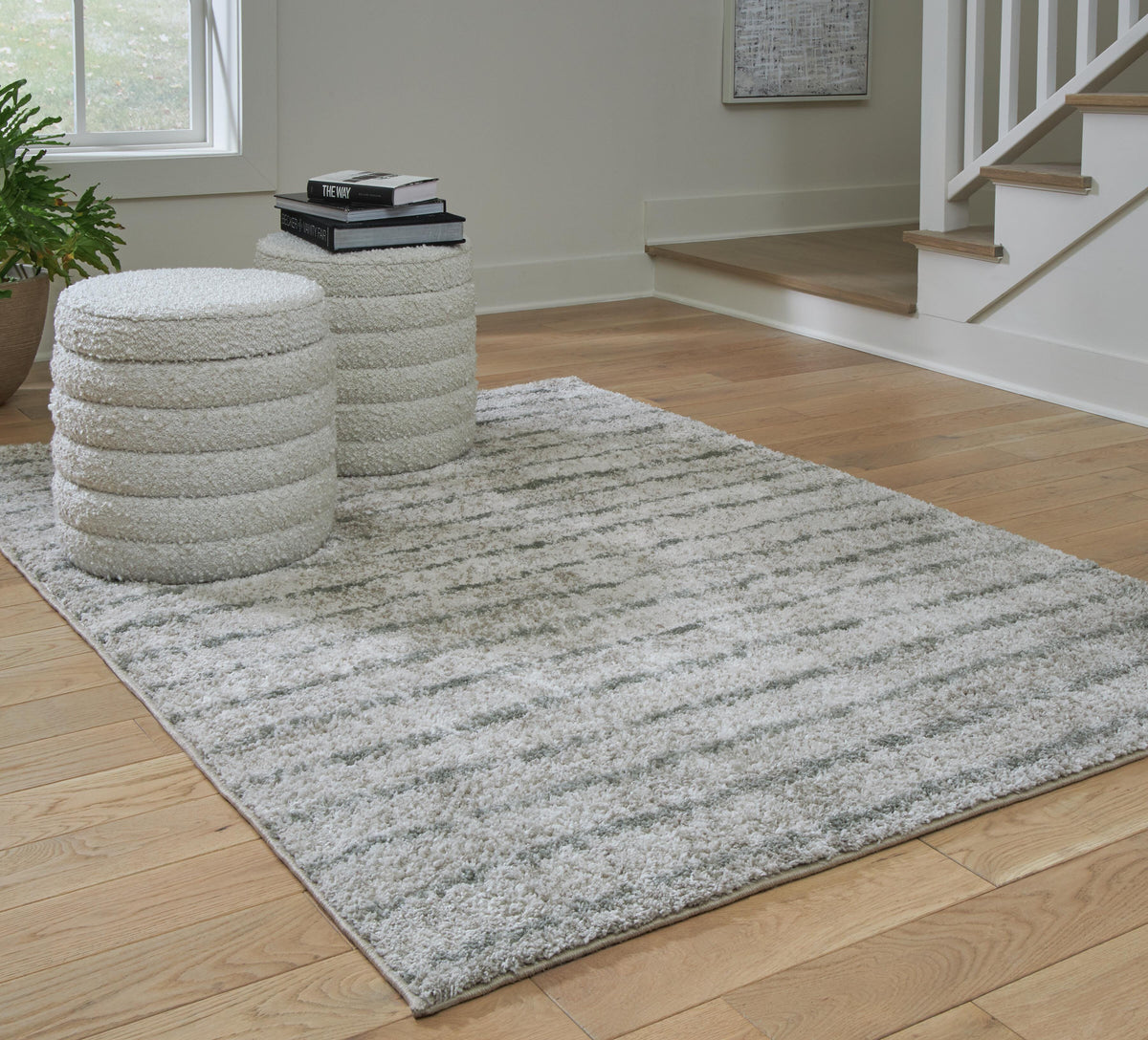 Laddway 5' x 7' Rug in Cream/Green, alternate view 3
