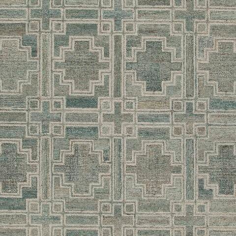Jossland 5' x 7' Rug in Green/Ivory, fabric swatch
