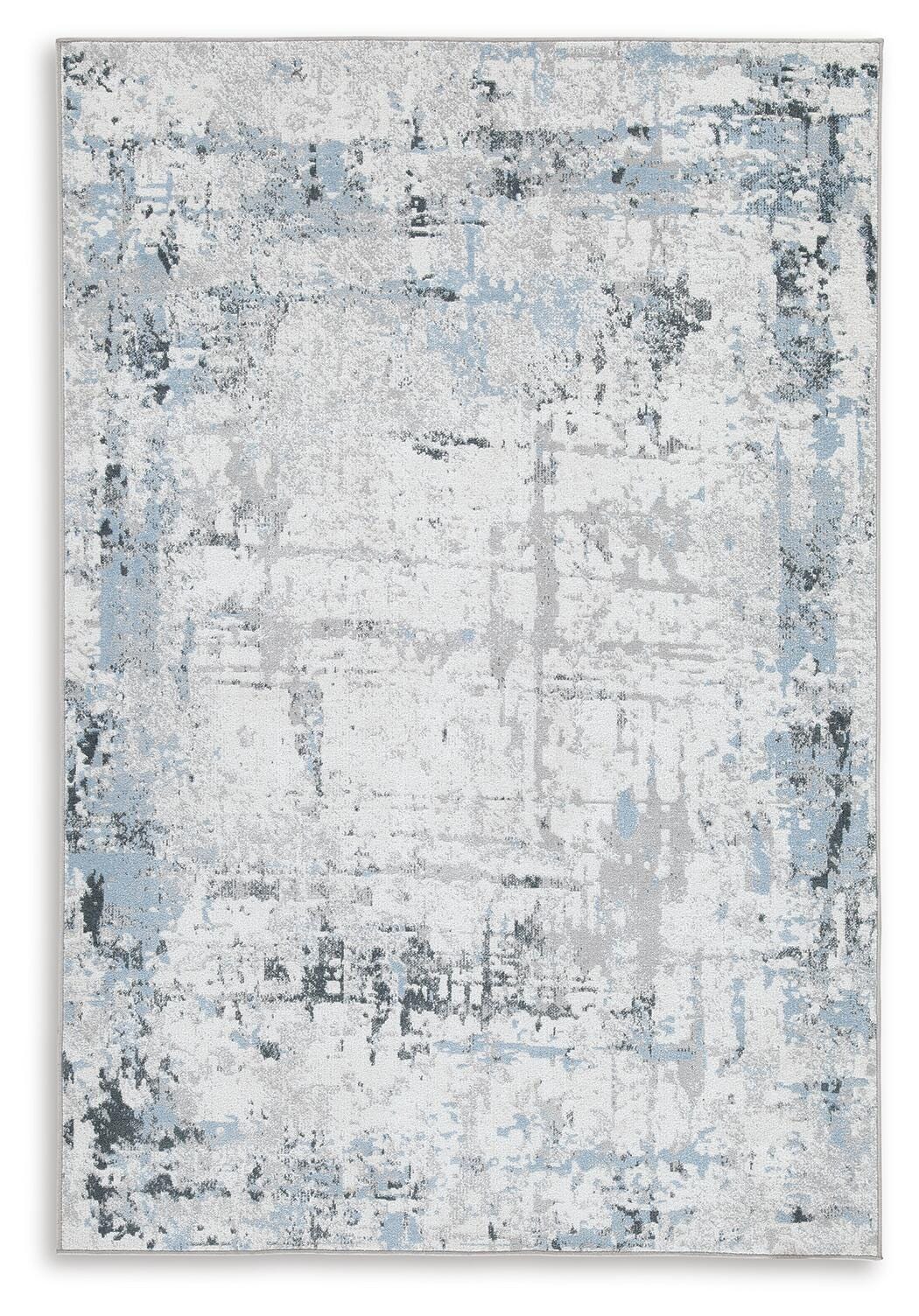 Emertonly 5' x 7' Washable Rug in Blue/White/Gray, alternate view 2