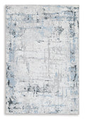 Emertonly 8' x 10' Washable Rug in Blue/White/Gray