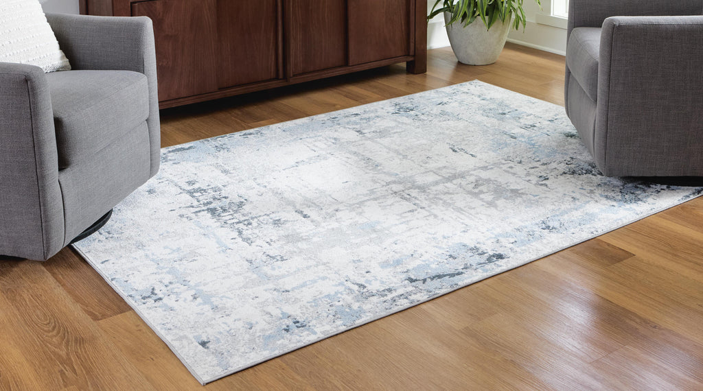 Emertonly 8' x 10' Washable Rug in Blue/White/Gray, alternate view 3