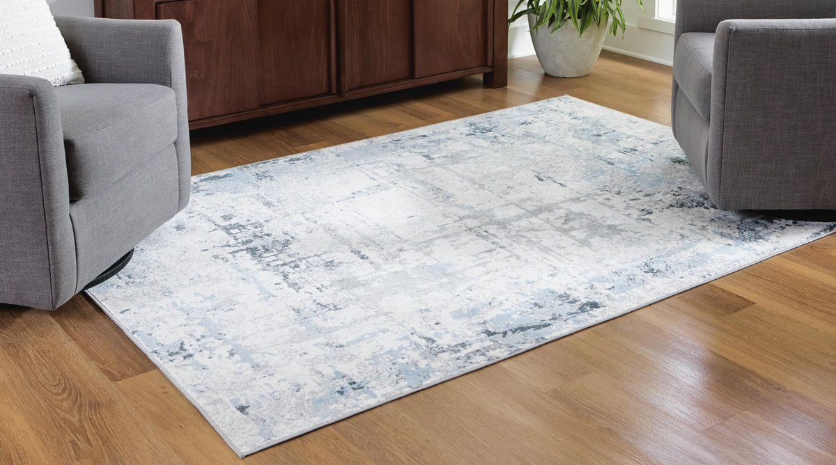Emertonly 8' x 10' Washable Rug in Blue/White/Gray, alternate view 3