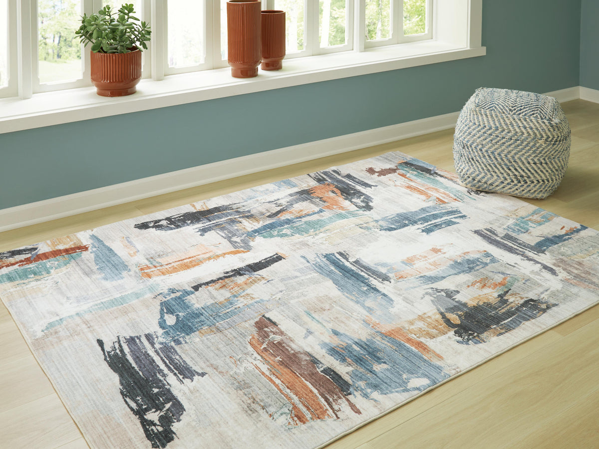 Hessland 5' x 7' Washable Rug in Multi, lifestyle view