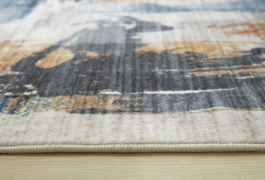 Hessland 5' x 7' Washable Rug in Multi, detail view