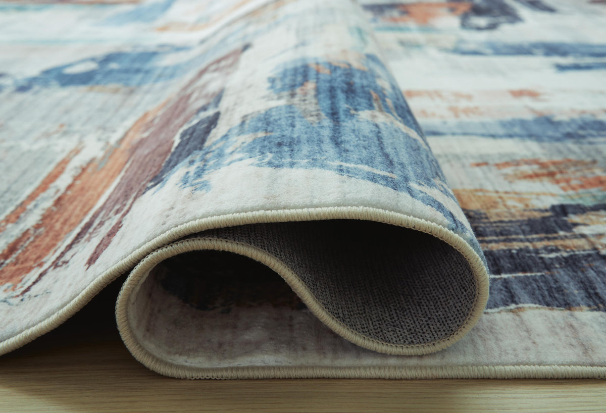 Hessland 5' x 7' Washable Rug in Multi, detail view