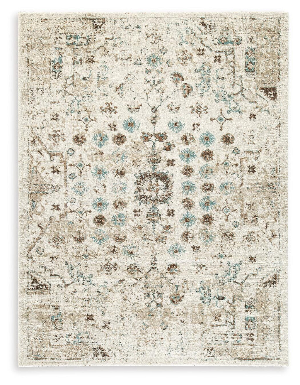 Jossler 8' x 10' Rug in Ivory/Brown/Teal, alternate view 2
