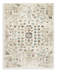 Jossler 5' x 7' Rug in Ivory/Brown/Teal
