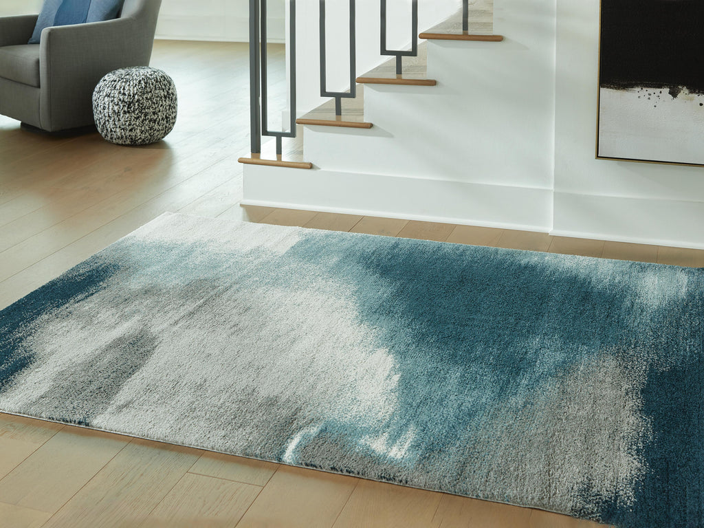 Brentward 8' x 10' Rug in Blue/Gray/Ivory, lifestyle view