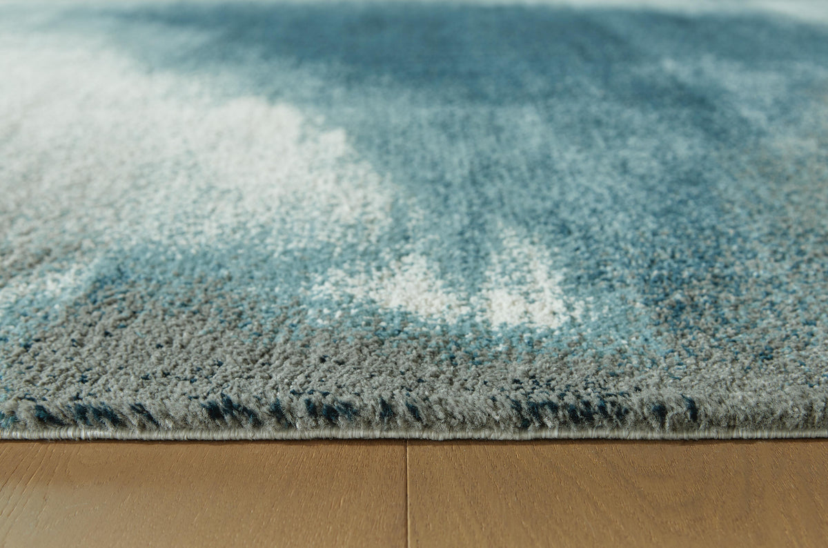 Brentward 8' x 10' Rug in Blue/Gray/Ivory, detail view